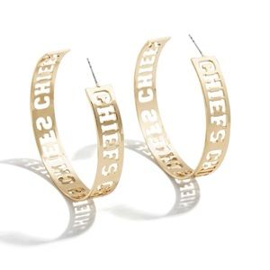WEAR by EA x Baublebar Gold Kansas City Chiefs Large Cutout Hoop Earrings